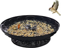 Ground Platform Bird Feeder Tray,11” Metal Large Standing Bird Feeder Mesh Seed Tray，for Outdoor Garden (Black-1 Pack)