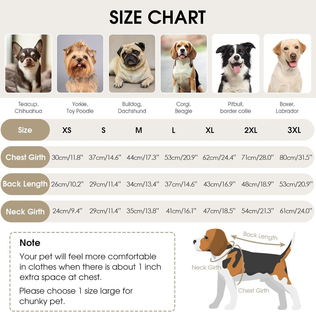 Queenmore XXL Dog Sweater, Large Dog Sweaters for Male Dogs, Turtleneck Plaid Kintsweaters for Large Breeds, Cold Weather Pullover Pet Clothes, Apricot 2XL