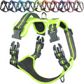 VIVAGLORY Dog Harness Easewalk No Pull Dog Harness with Handle & Front Back Clip for Training Lifting, Easy On Adjustable Padded No Pull for Pet & Puppy, XS, Bright Yellow