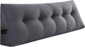 Husband headboard Pillow Large Back Rest Support Reading Pillows for Sitting in Bed for Adults Triangle Velvet Wedge Pillow headboard Full Size, Grey