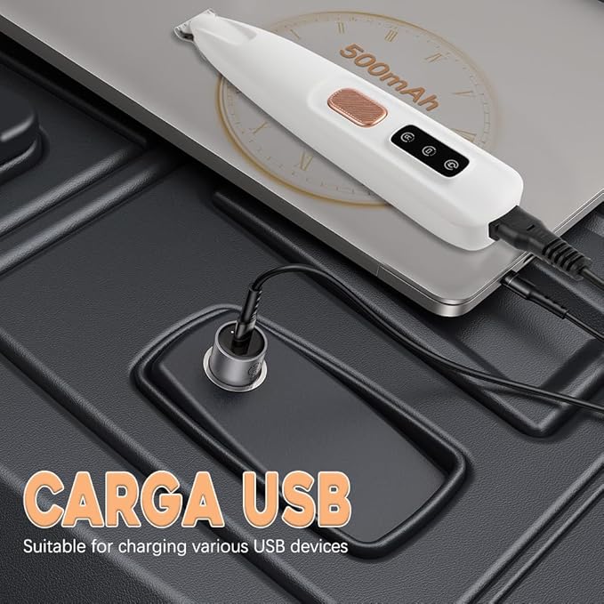 Paw Trimmer, Upgrade Multifunctional Pet Hair Clippers Waterproof Rechargeable Pet Shaver with LED Light, Pet Paw Trimmer for Paws Eyes Ears Face Rump (1PC), White