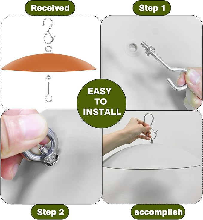 13" Hummingbird Feeder Shade Cover,Bird Feeders Dome Rain Cover,Squirrel Baffle for Shepherd's Hook Outdoors (Terracotta), 1 Pack