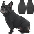 IECOii Dog Sweaters for Medium Dogs Girl Boy,Holiday Knit Doggy Sweatshirt with Sleeve,Turtleneck Thick Warm Dog Sweaters for Winter,Pullover Knitwear for French Bulldog,Boston Terrier (Grey, L)