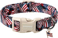 DOGWONG Patriotic Flag Dog Collar, 4th of July American Flag Dog Collars, Adjustable Cute Patriotic Pet Collars Fourth of July Design Dog Collar for Small Medium Large Dogs