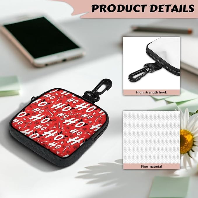 KEIAHUAN Christmas Dog Treat Pouch Small Bag Portable Training Walking Treat Bag for Puppies with Clasp Christmas Hohoho Hand Free Pet Snack Bag for Walking Hiking Traveling