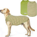 KYEESE 2Pack Dog Shirts Striped T Shirt for Medium Dogs Boy Lightweight Sleeveless Vest Cotton Tank Top Clothes, XX-Large,Green+Striped