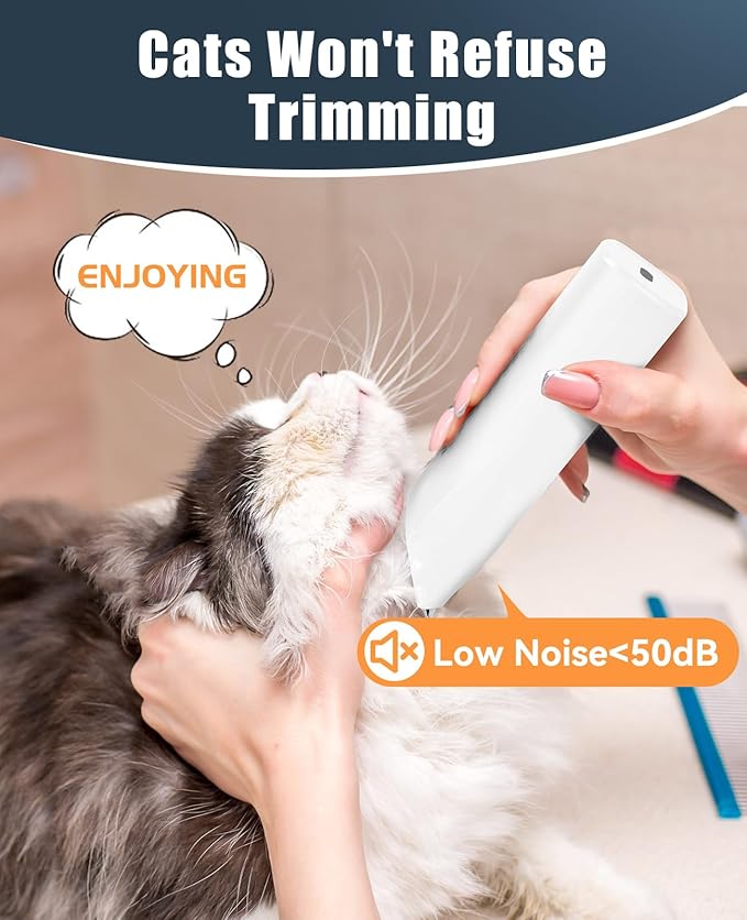 oneisall Pet Shaver for Cats - Quiet Cordless Cat Clippers for Matted & Long Hair