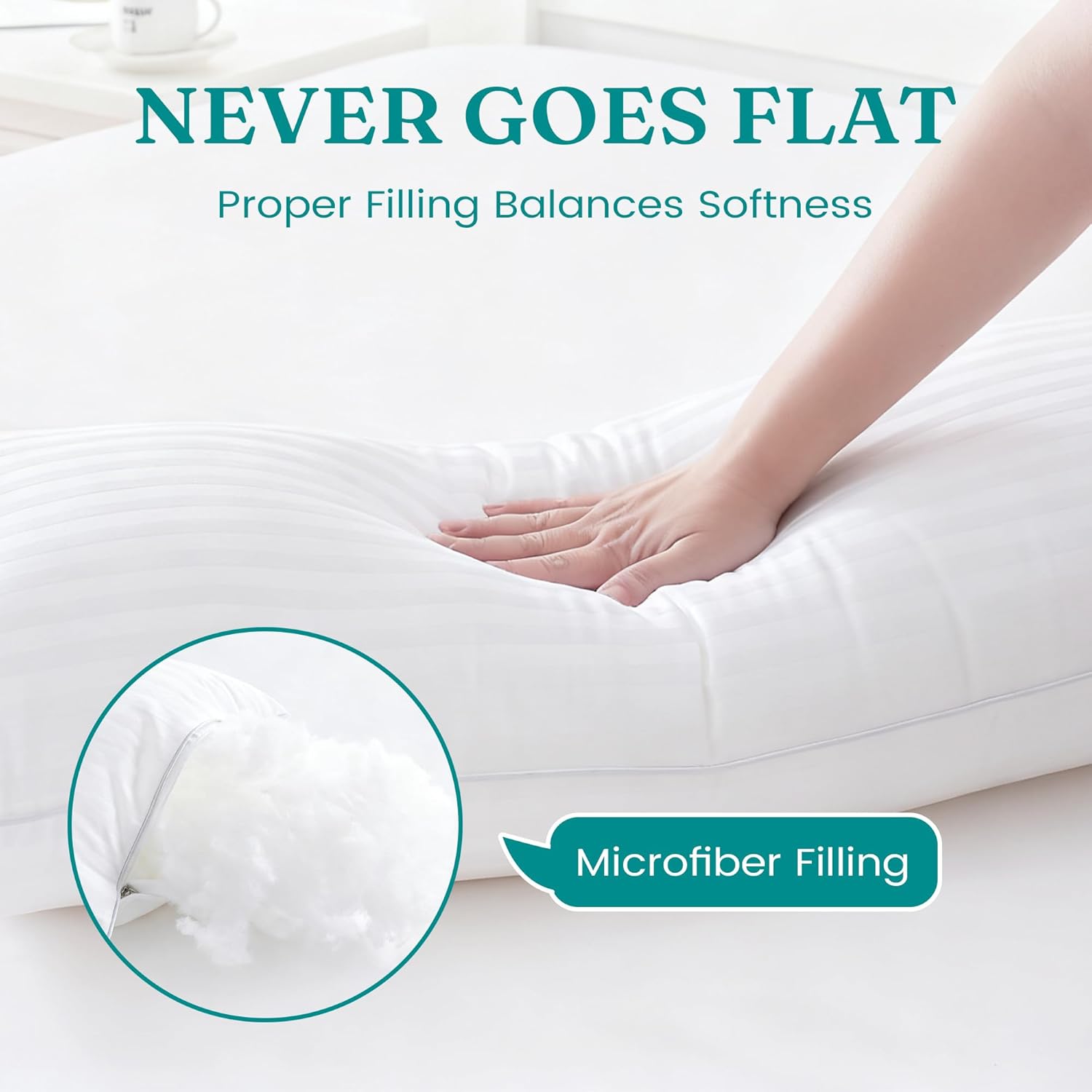 Oubonun 14 x 36 Throw Pillow Inserts, Firm and Fluffy Decorative Pillows for Couch Bed Sofa with Soft Cotton Cover White Cushion with Down Alternative Pack of 1