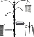 yosager Premium Bird Feeding Station Kit, 90" x 23" Birds Feeder Pole, Planter Hanger, Multi Feeder Hanging Kit with Metal Suet and Bath for Bird Watching, Attracting Wild Birds