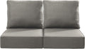 Luxury 24x24x6 Inch Outdoor Seat Cushions - Set of 2 Water Resistant Patio Chair Comfortable Cushion for Porch Set Rattan Dining Rocker Glider Chairs Loveseat Couch Sectional Sofa - Grey