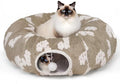Pesen Cat Tunnel Bed with Soft Cushion, Cat Toys for Indoor Cats Enhance Bonding Between Pets and Owners, Encourage Exploration, and Satisfy Natural Instincts for Kittens, Dogs, and Rabbits