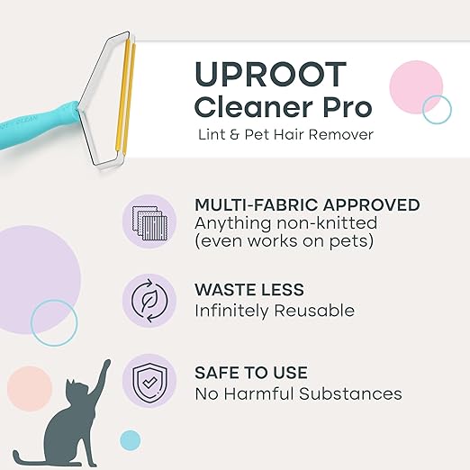 Uproot Cleaner Pro Pet Hair Removal Tool - Special Dog Hair Remover Multi Fabric Edge and Carpet Rake by Uproot Clean - Cat Fur Remover for Couch, Pet Towers, Rugs, Cat Mats and Trunks & Much More