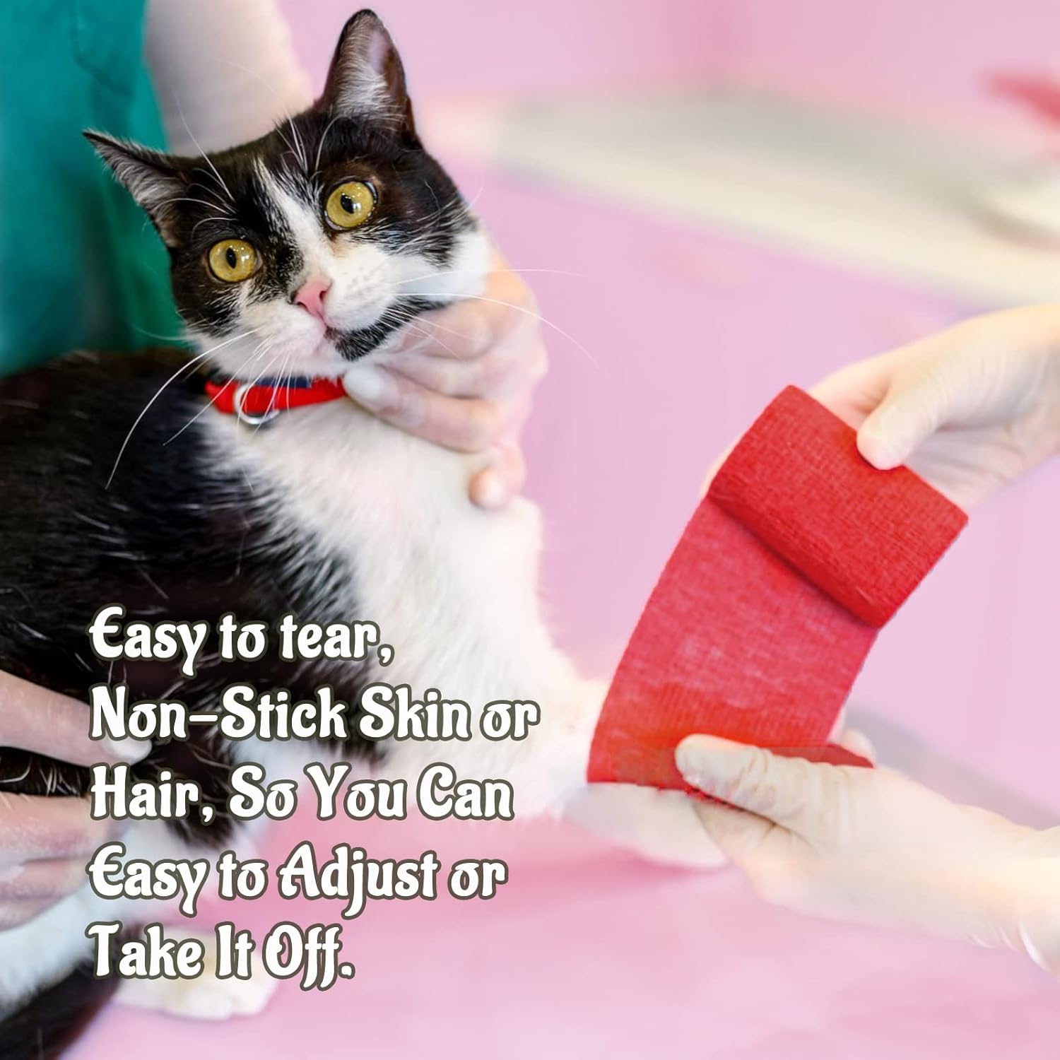 24 Pack Self Adhesive Bandage Wrap, 2” x 5 Yards Cohesive Medical Tape Elastic Grip Tape Red Sports Tape Athletic for Ankle, Wrist Sprains, Pet First Aid (Red, 2 Inch)