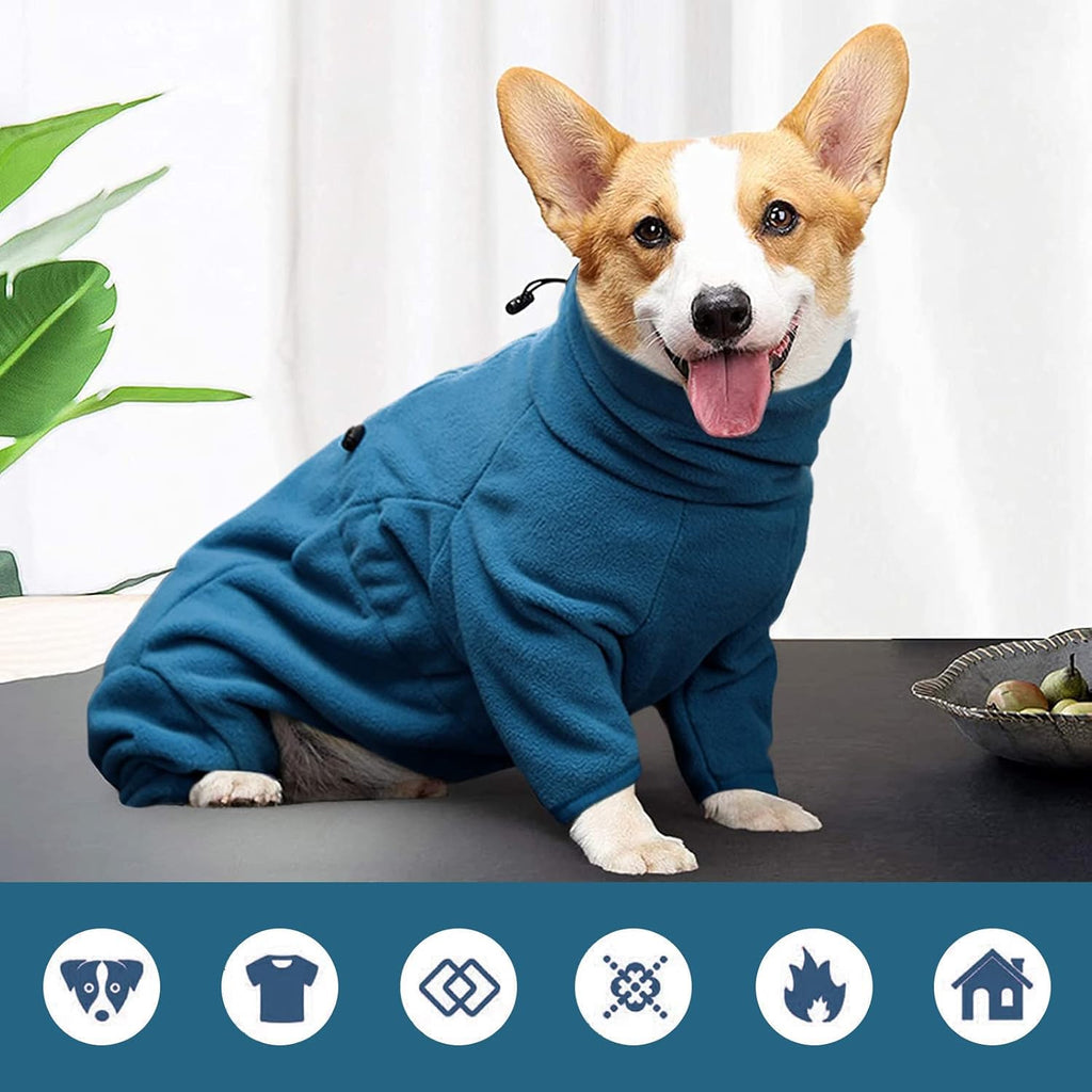 ROZKITCH Dog Winter Coat Soft Fleece Pullover Pajamas, Pet Windproof Warm Cold Weather Jacket Vest Cozy Jumpsuit Apparel Outfit Clothes for Small Medium Large Dog Walking Sleep 3XL