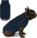 KYEESE Dog Sweater Warm Turtleneck Small Dogs Sweater Stretchy Knitwear Cat Clothes with Gingham Patchwork Comfy Pet Coat for Fall Winter Cold Weather Soft Pullover Dog Sweaters for Small Dogs Male