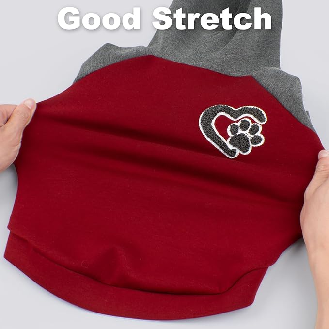 KYEESE Dog Hoodie Dogs Winter Stretchy Coat for Cold Weather Soft Dog Clothes for Small Dogs Comfort Cat Sweater Pet Sweatshirt with Drawstring Cat Coat with Leash Hole Warm Pet Clothes