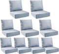 6" Thick Outdoor Cushions 24x24x6, 9-Set Deep Seat Patio Cushions with Removable Cover, Waterproof & Fade Resistant Replacement for Wicker Chair, Loveseat, Sofa - Baby Blue