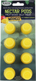 Nectar Pods (Mango) - Calcium-Fortified Jelly Fruit Treat - Sugar Gliders, Marmosets, Squirrels, Parrots, Cockatiels, Parakeets, Lovebirds, Conures, Hamsters, Day Geckos, Kinkajous & Other Small Pets