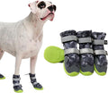 Spark Paws Dog Shoes, Waterproof Dog Boots for Medium to Large Dogs, Non Slip, Breathable Dog Booties and Paw Protectors - 4PCS Doggie Hiking Boots with Reflective Straps, Gray Camo, Size 6