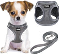 YIMEIS Dog Harness and Leash Set, No Pull Soft Mesh Pet Harness, Reflective Adjustable Puppy Vest for Small Medium Large Dogs, Cats (Gray, X-Small (Pack of 1)