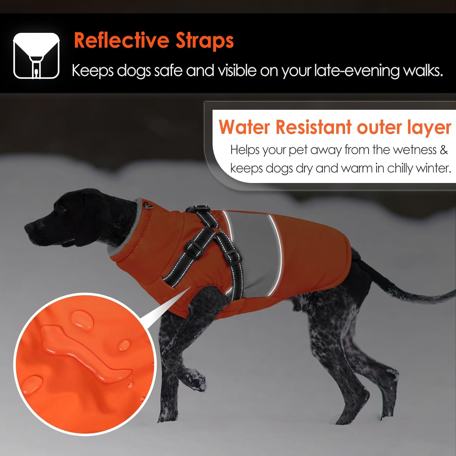 AOFITEE Dog Coat Warm Dog Winter Coat, Waterproof Dogs Jacket with Harness, Dogs Snow Jacket Snowsuit with Zipper & Furry Collar, Reflective Windproof Pet Sweater for Cold Weather, French Bulldog, L