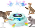 ORSDA Cat Toy, 3-in-1 Automatic Interactive Electronic Moving Ambush Feather, Fluttering Butterfly, Track Balls, USB Rechargeable Powered Smart Indoor Exercise Kicker