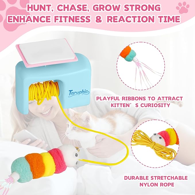 Interactive Cat Toys for Indoor Cats, Automatic Cat Toys with Detachable Design, Kitten Toys for Indoor Cats Self Play, Doorway Cat Toy, 3.27 * 1.69 * 2.76Inch