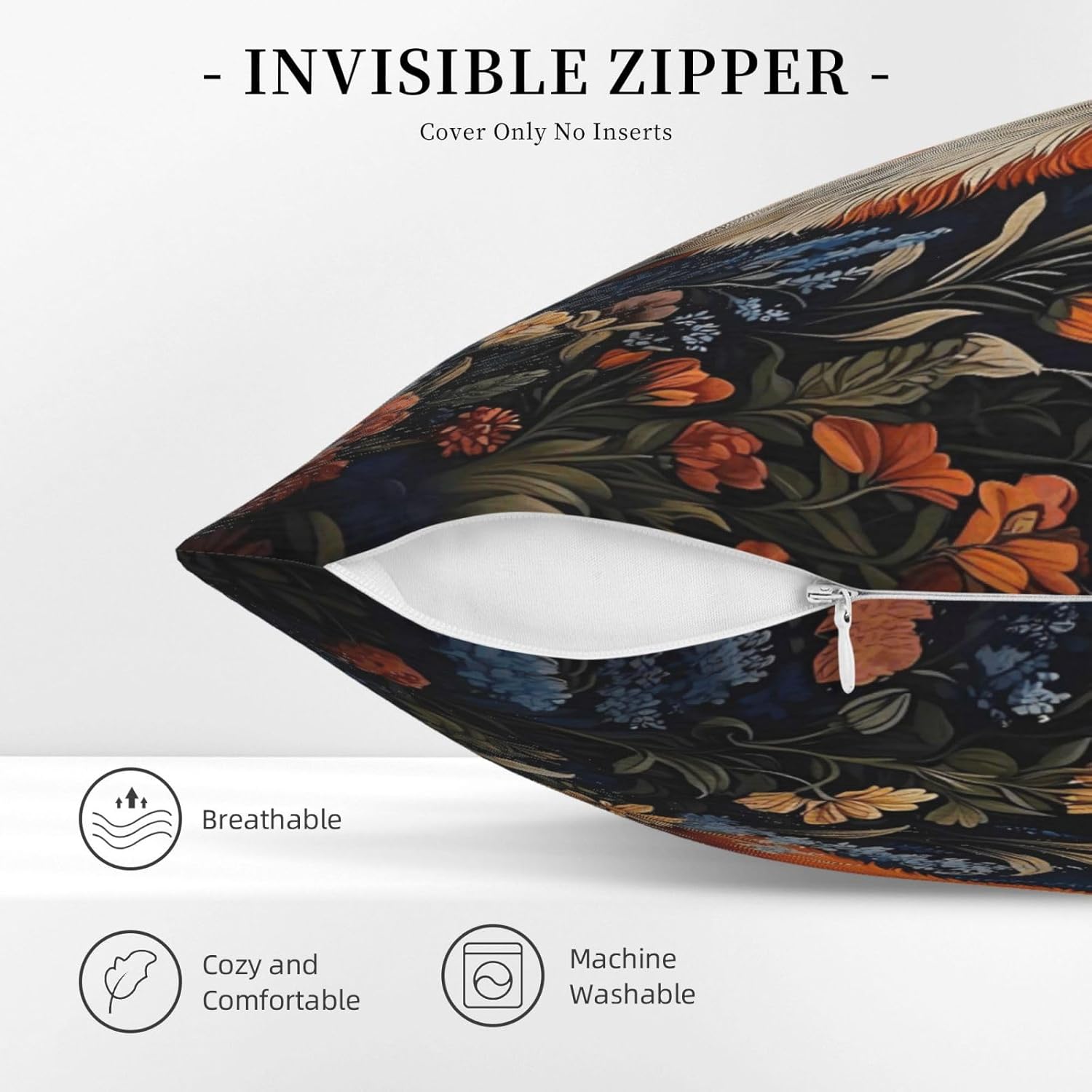 William Morris Abstract Vintage Floral Fox Design 18x18 inches Throw Pillow Covers Square Pillowcases Decor for Bed Couch Sofa Living Room Cushion Covers