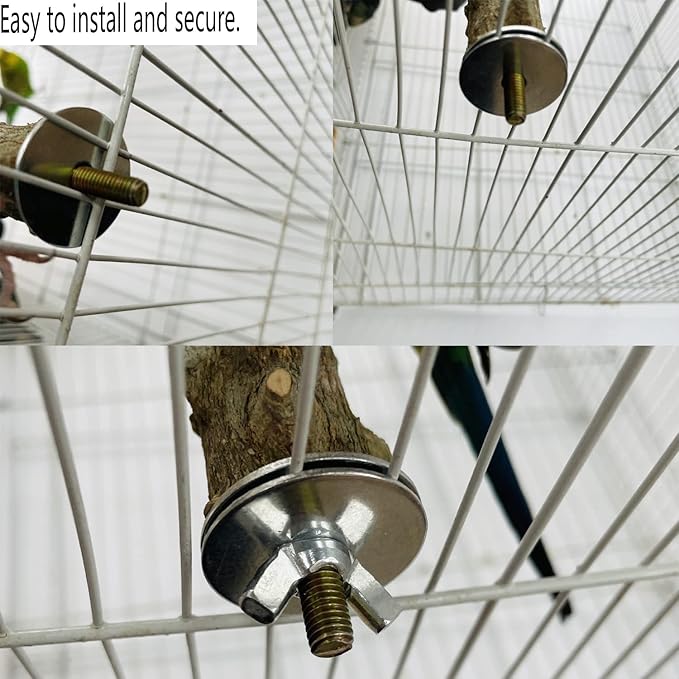 Allazone 3 PCS Nature Wood Bird Ladder Perch Nature Wood Stand Parrot Chew Toy Cage Hanging Pet Cage Bird Climbing Step Ladders for Small Animal