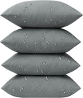Phantoscope Pack of 4 Premium Dual Usage Outdoor Pillow Inserts, Waterproof Throw Pillows No Cover Needed, Colorful Decorative Couch Sham Cushion Stuffer Patio Couch Tent, Gray 18 x 18 Inches