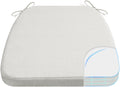 AAAAAcessories D-Shaped Chair Cushions, 2" Thick Dining Chair Pads with Ties and Removable, Machine-Washable Cover, 17" x 16", Natural Linen