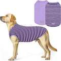 KYEESE 2Pack Dog Shirts for Large Dogs Cotton Striped Dog T Shirt Lightweight Pet Clothes Soft Sleeveless Vest Stretchy Tank Top, XXX-Large,Purple+Striped
