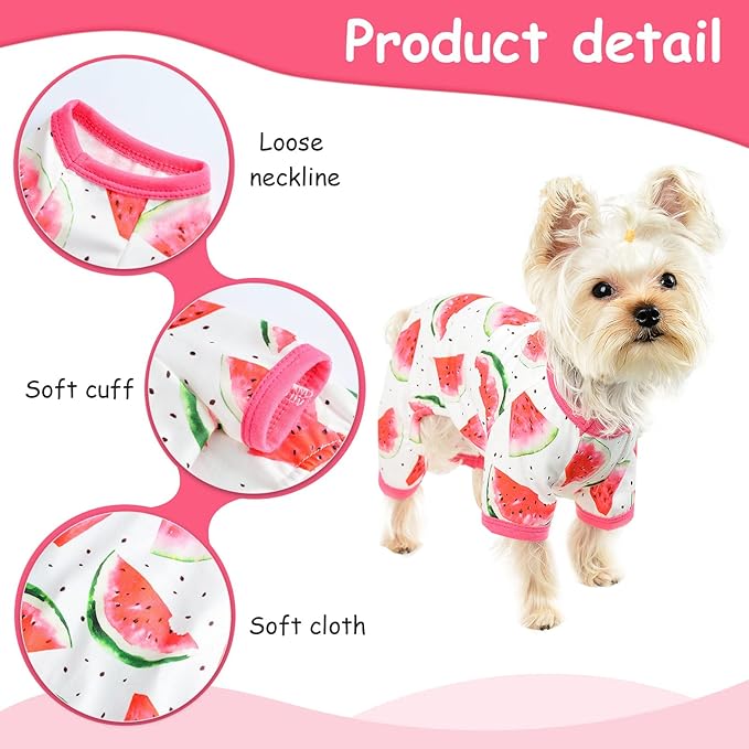 Dog Clothes for Small Dogs Boy Girl, Dog Pajamas Tiny Chihuahua Yorkie Spring Summer Shirt, Cute Puppy Outfit Pjs Jumpsuit Cat Onesie Apparel Pet Clothes