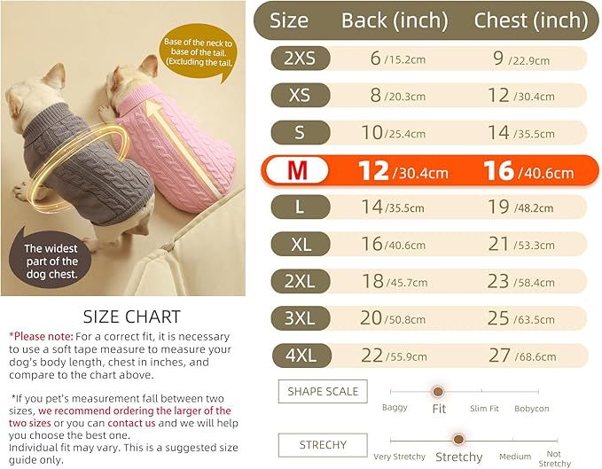 2 Pack Dog Sweaters for Small Dogs - Puppy Medium Warm Clothes in Winter, Turtleneck Pullover Design for Boy Girl Pet, Doggie, Cat, Kitten Chihuahua Bulldog Pug Beagles (M, Purple, Beige)