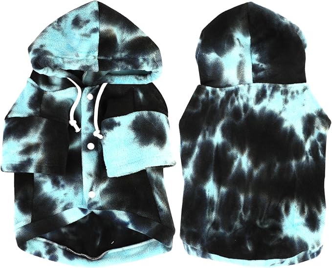 Mklhgty Tie Dye Dog Hoodie, Winter Coat for Small Dogs - Ultra-Soft Adjustable Warm Hood, Breathable Comfort Fabric for Daily Use
