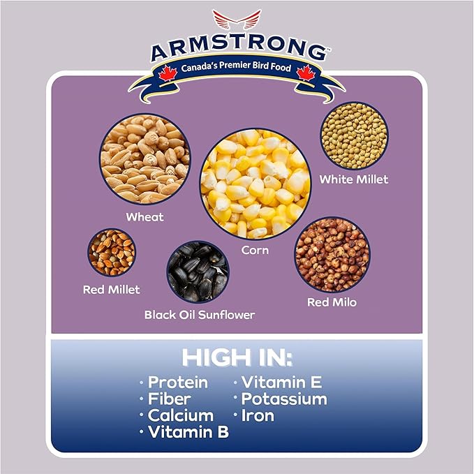 Armstrong Wild Bird Food All Season Bird Seed Blend, 40 Pounds - with Cut Corn, Wheat, White & Red Millet, Black Oil Sunflower Seeds for Blue Jays, Dark-Eyed Juncos and Mourning Doves