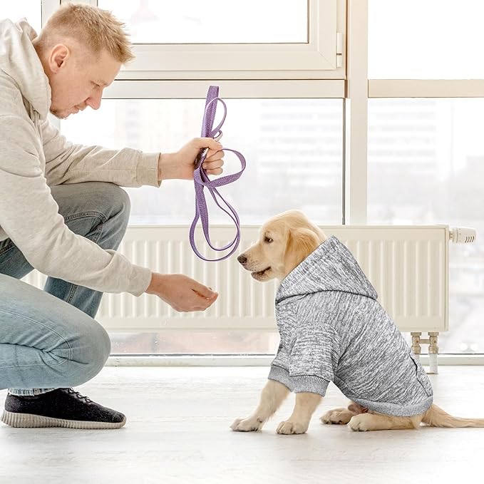 Dog Sweaters for Small Dogs Dog Hoodie Fleece Dog Sweater Soft Dog Clothes Sweatshirt with Pocket Dog Hoodie for Small Dogs Puppy Sweater(Grey&XS)