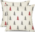 DFXSZ Christmas Pillow Covers 20x20 inch Set of 2 Christmas Tree Decorative White Throw Pillow Covers Winter Famliy Decoration for Home Couch TH-30G20