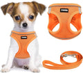 YIMEIS Dog Harness and Leash Set, No Pull Soft Mesh Pet Harness, Reflective Adjustable Puppy Vest for Small Medium Large Dogs, Cats (Orange01, Medium (Pack of 1)