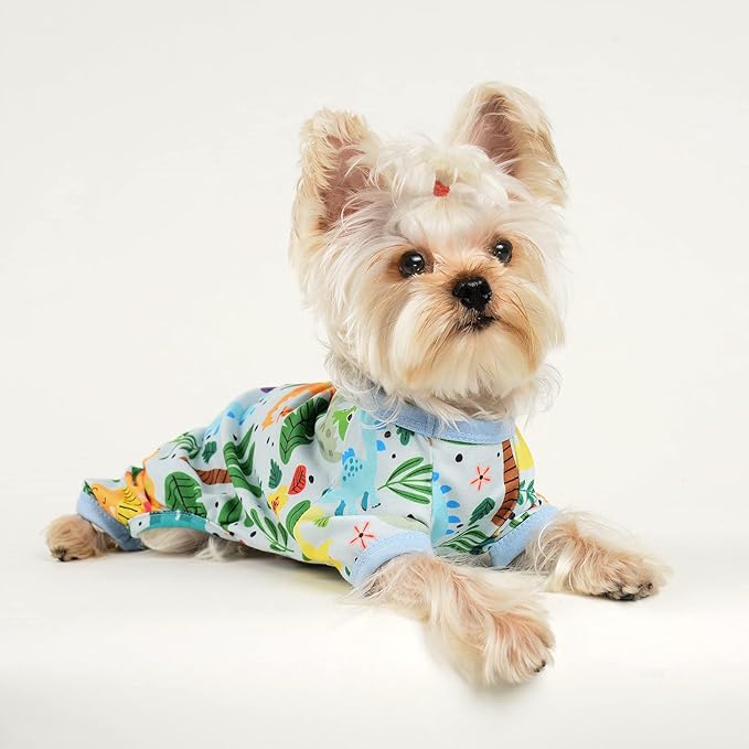 Dog Pajamas for Small Dogs Boy Girl, Dog Clothes Tiny Chihuahua Yorkie Spring Summer Shirt, Cute Puppy Outfit Pjs Jumpsuit Cat Onesie Apparel Pet Clothes