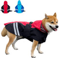 Dog Raincoat for Medium Large Extra Large Dogs, Waterproof Rain Jacket with Reflective Strap, Lightweight Hoodies Full-Body Coverage Dry Clothes (M, Red)