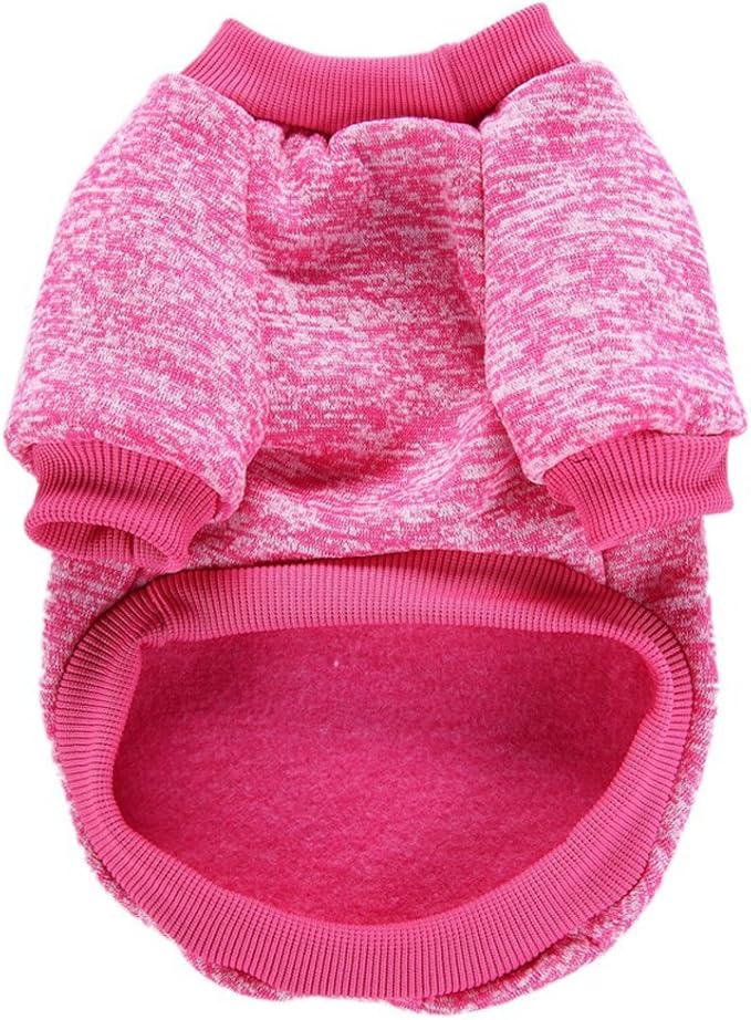 Jecikelon Dog Clothes Dogs Sweater Soft Puppies Clothing Winter Puppy Sweaters Warm Outfit for Dogs Small XXS XS Cat Apparel (Rose red, XS)