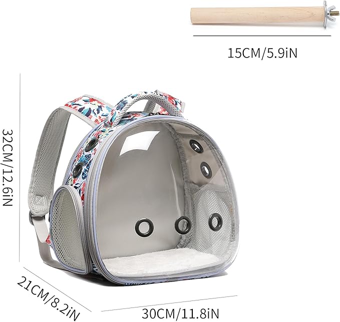 Portable Travel pet Backpack Carrier Hamster Bag Guinea Pig Bird Small Dog cat Turtle Carrier Rabbit Cage Squirrel Bearded Dragon Breathable Hangbag (Hua+Accessories)