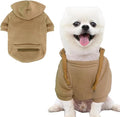 Jecikelon Pet Dog Cold Weather Coat with Pocket Winter Dog Hoodie Warm Puppy Clothes for Small Dogs Chihuahua Clothing (Khaki, Small)