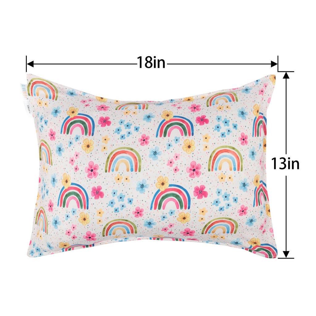 ALVABABY Toddler Pillow Cover Fits 13 x 18,12x 16 Kids Pillow 2 Pack Stretchy Soft Baby Pillow Cover Envelope Kids Pillowcases for Boys Girls Rainbow 2TPE03