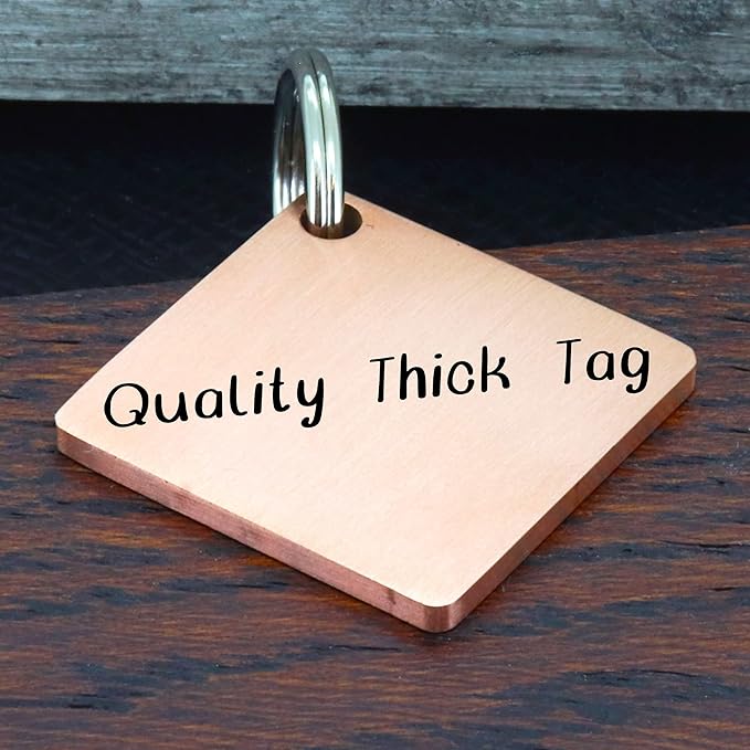 Ultra Joys Stainless Steel Pet ID Dog Name Tag - Personalized Front and Back Engraving, Customized for Dogs and Cats, Optional Both Sides Engraving, Diamond Mountain Rose Gold Small