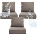 6" Thicker Outdoor Chair Cushion 3 Sets - 24" *24" *6" Waterproof Patio Furniture Cushions with Removable Cover, 28D High Density Sponge Filling Thicken Outdoor Patio Cushions - Grey