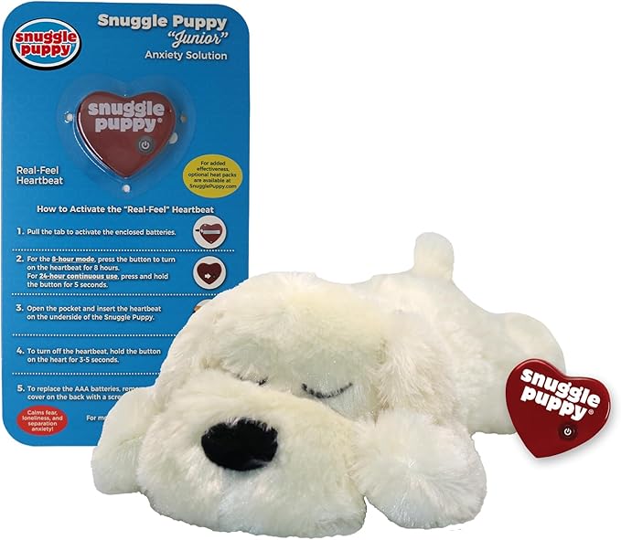 Original Snuggle Puppy Toys for Small Breeds - Heartbeat Puppy for Dogs - Pet Anxiety Relief and Calming Aid - Comfort Dog Toys for Behavioral Training