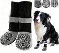 HeavenEye Dog Socks for Hardwood Floors, Anti Slip Dog Paw Protectors Shoes, Maximum Grip Prevent Licking Paws Slipping Hot Cold Pavement Boots for Small Medium Large Senior Dogs(Black Leopard, XS)