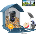 Bird Feeder with Camera,FHD Live View Video,Smart WiFi Bird Feeder Camera with Solar Panel,AI Birds Identification,IP65 Waterproof Birds House with Cam,Instant Arrival Alerts,Ideal Gift for Fathers
